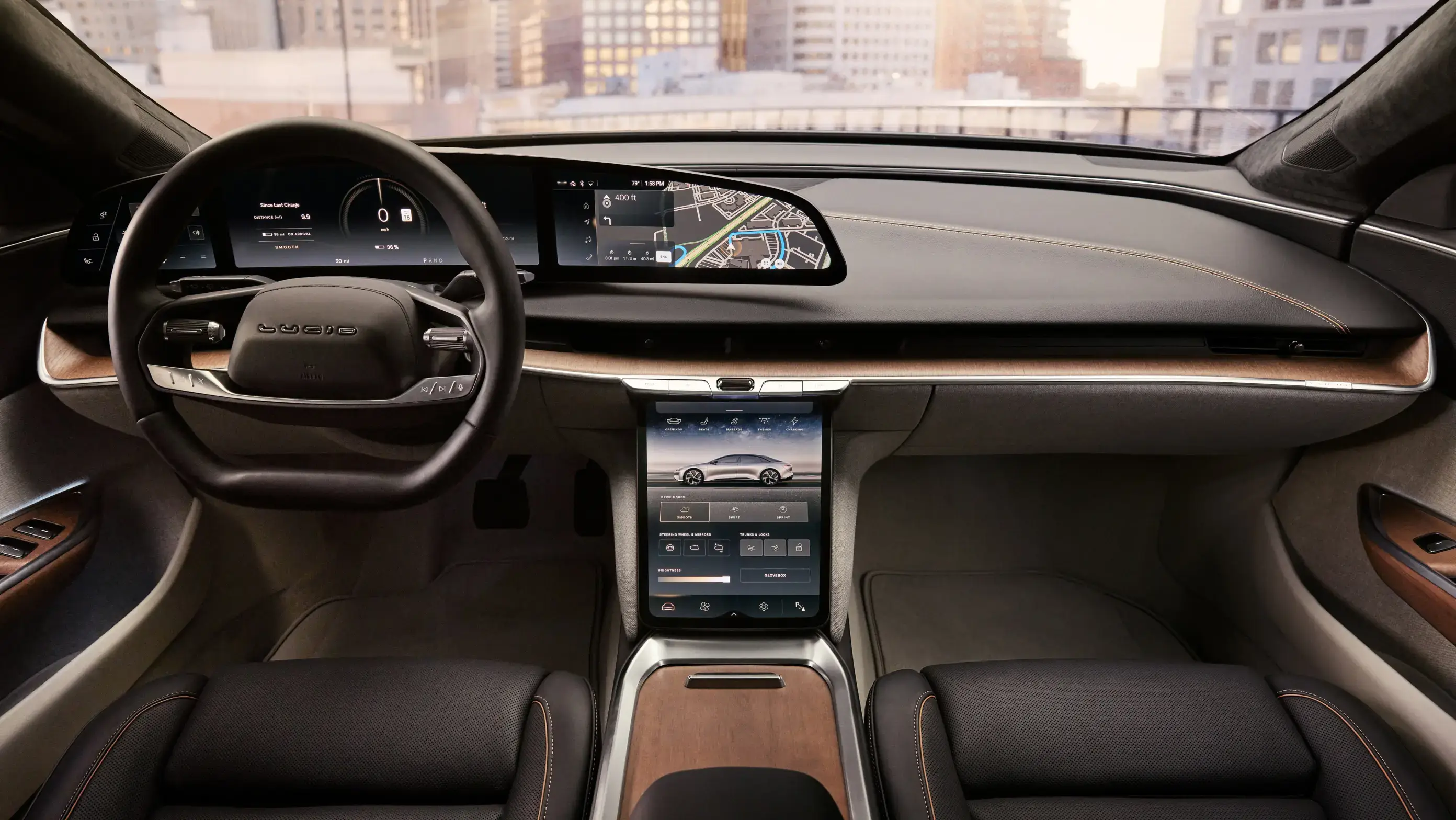 Lucid Air DreamDrive technology, offering 360-degree sensors and autonomous driving capabilities.