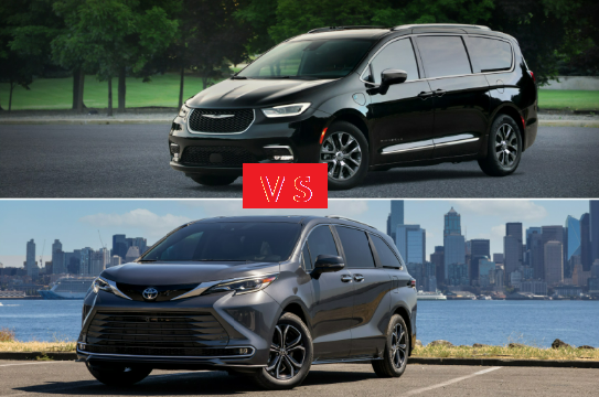 2025 Chrysler Pacifica PHEV vs Toyota Sienna Hybrid: A comparison of fuel-efficient family minivans.