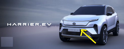 Tata Harrier EV front view with sleek design